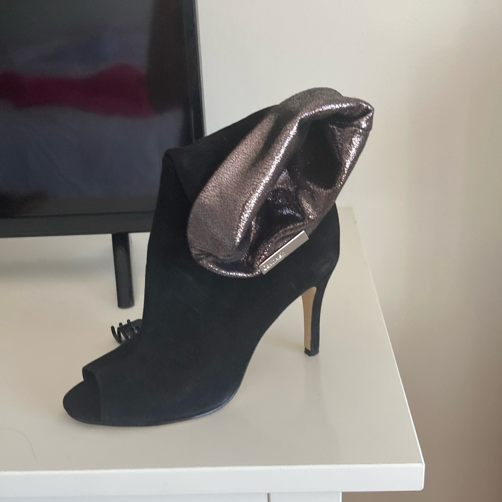 Calvin Klein open toe mid boot